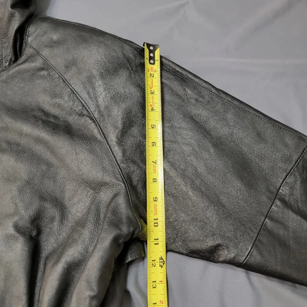ADA Classics Vintage Brown Leather Hooded Coat with Drawstring Waist
